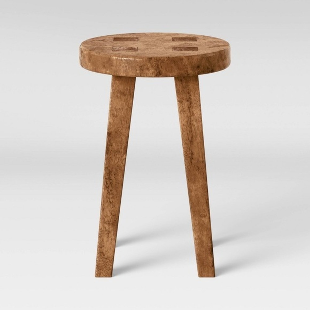 Woodland Short Carved Wood Table Brown - Threshold, Target - New in Box